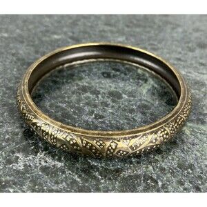 Etruscan Style Bronze Color Bangle Bracelet